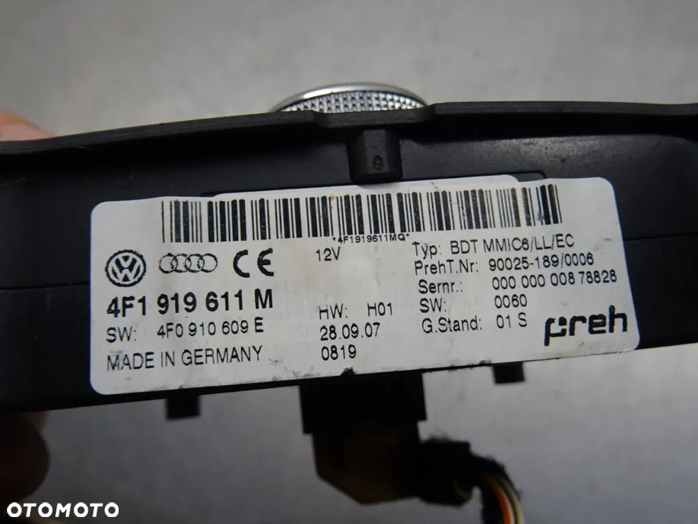 AUDI A6 C6 04-07 2.8 V6 PANEL PRZEŁĄCZNIK STEROWANIA MMI 4F1919611M - 3
