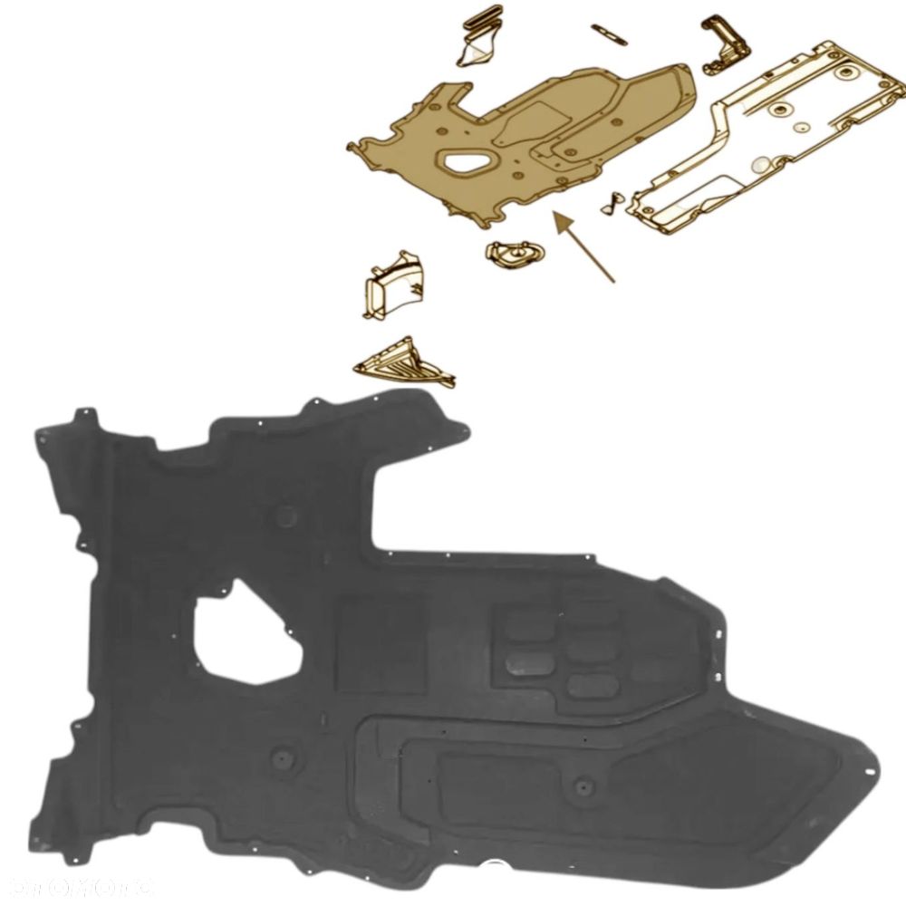 BMW SERIA 5 E60 2003-2010 MATERIAŁOWA OSŁONA SKRZYNI BIEGÓW 51717033748 - 3