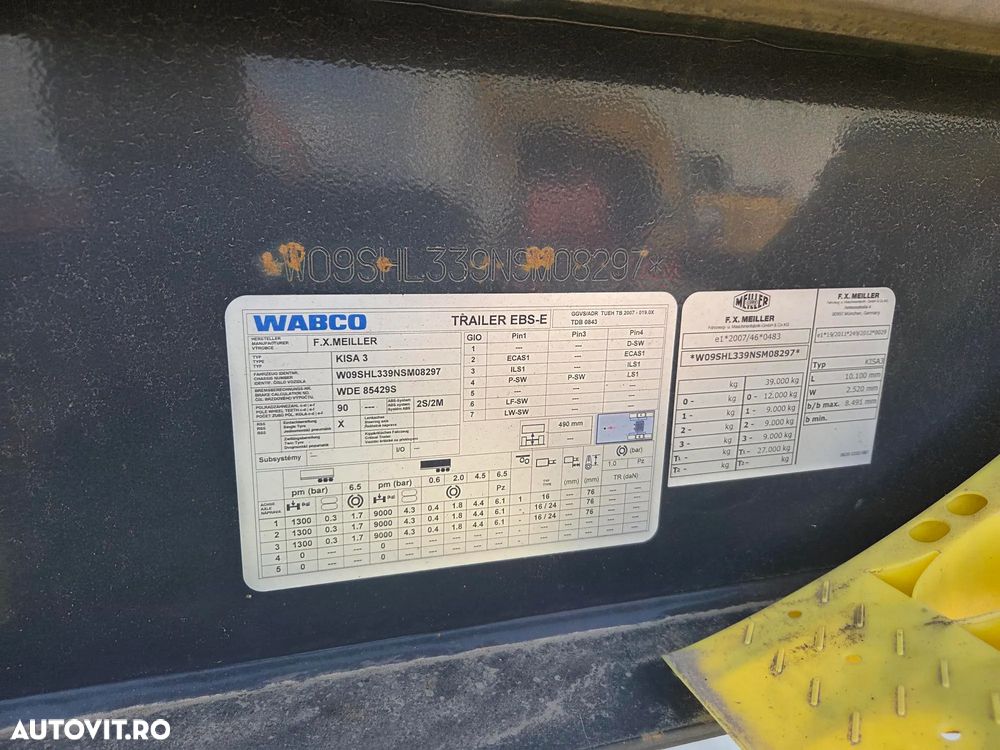 Meiller 28mc, 3 axe, Axe SAF, axa liftabila, scena vizitare, prelata, protectii laterale sasiu, frane disc, model KISA3, posibilitate leasing 3 ani-PROMOTIE 23.900 EUR+Tva - 15