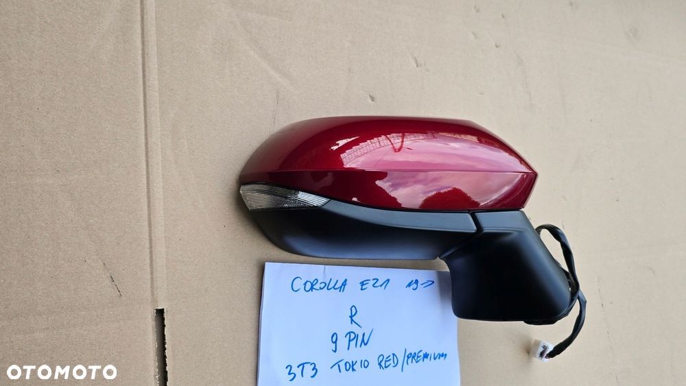 Toyota Corolla E21 19- Lusterko Prawe 9PIN Martwe Pole Tokio Red 3T3 - 4