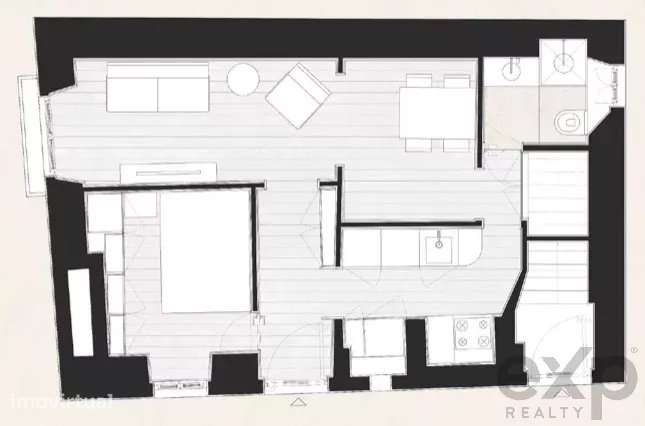 Apartamento T1 Renovado em Setúbal – Uma Base Elegante Numa Cidade Cos - Grande imagem: 4/5