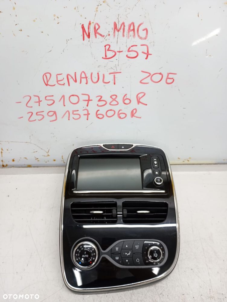 WYŚWIETLACZ NAWIGACJI PANEL KLIMATYZACJI RENAULT ZOE 275107386R 259157606R - 1