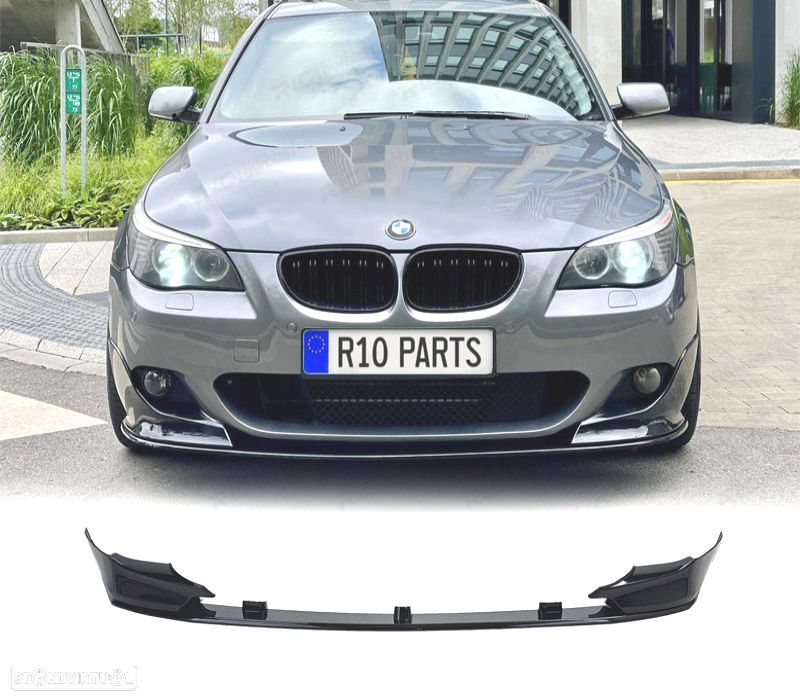 SPOILER LIP BMW E60 E61 03-10 LOOK M PERFORMANCE PRETO BRILHANTE - 1