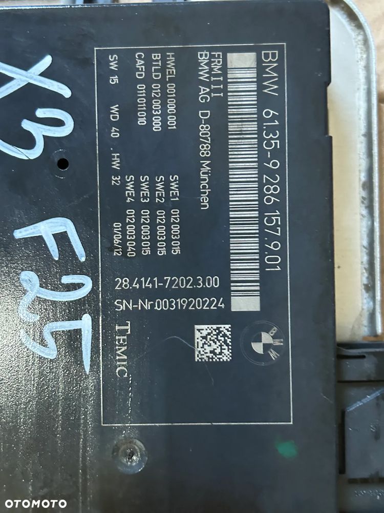 MODUŁ STEROWNIK ŚWIATEŁ BMW X3 F25 9286157 - 3