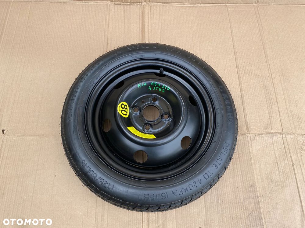 Koło dojazdowe dojazdówka 15 Kia Rio  Hyundai I10 I20 i10 i20  4x100  + zestaw - 12