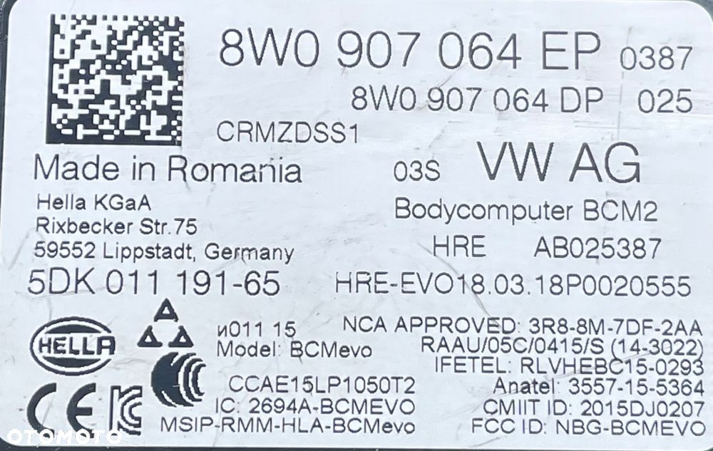 AUDI Q8 MODUŁ STEROWNIK BCM2 8W0907064EP - 8