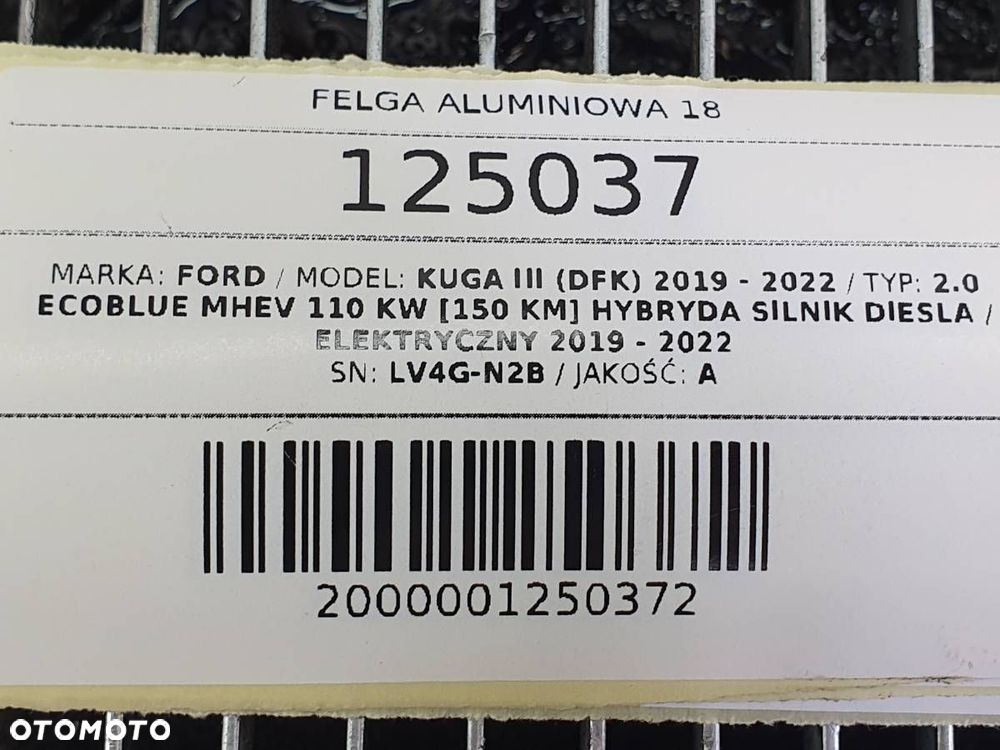 FELGA ALUMINIOWA 18 7.5J ET50 5X108 FORD KUGA III MK3 LV4G-N2B - 11