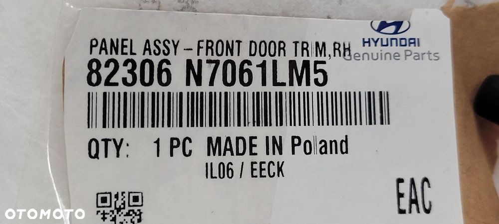 TAPICERKA DRZWI PRAWYCH TYŁ TYLNYCH HYUNDAI TUCSON IV 2020- 82306-N7061 - 8