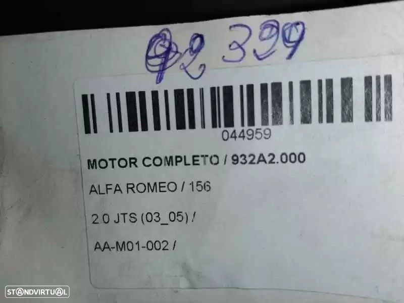 MOTOR COMPLETO ALFA ROMEO 156 2003 -932A2000 - 1