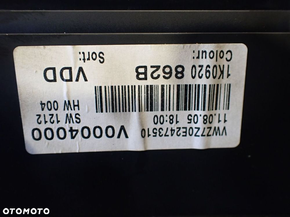 LICZNIK VOLKSWAGEN GOLF V 1.9TDI 1K0920862B - 6
