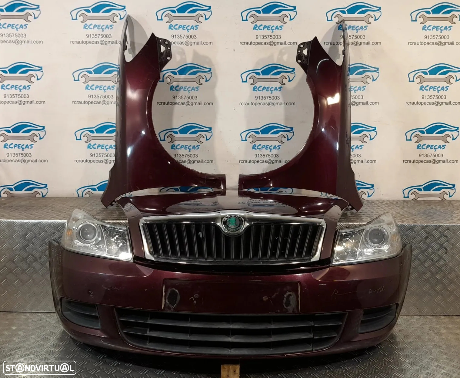 FRENTE COMPLETA SKODA OCTAVIA II 2 MK2 FACELIFT 1Z3 CAPOT PARACHOQUES GUARDA-LAMAS OTICAS RADIADOR VENTILADOR FRENTE FIBRA REFORÇO - 4