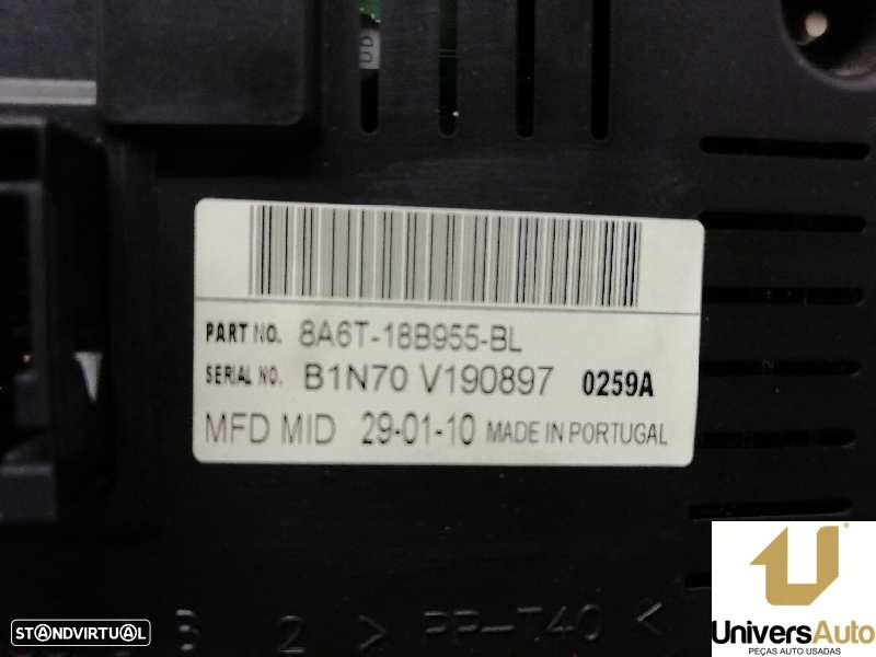 ECRÃ MULTIFUNÇÕES FORD FIESTA VI 2010 -8A6T18B955BL - 2