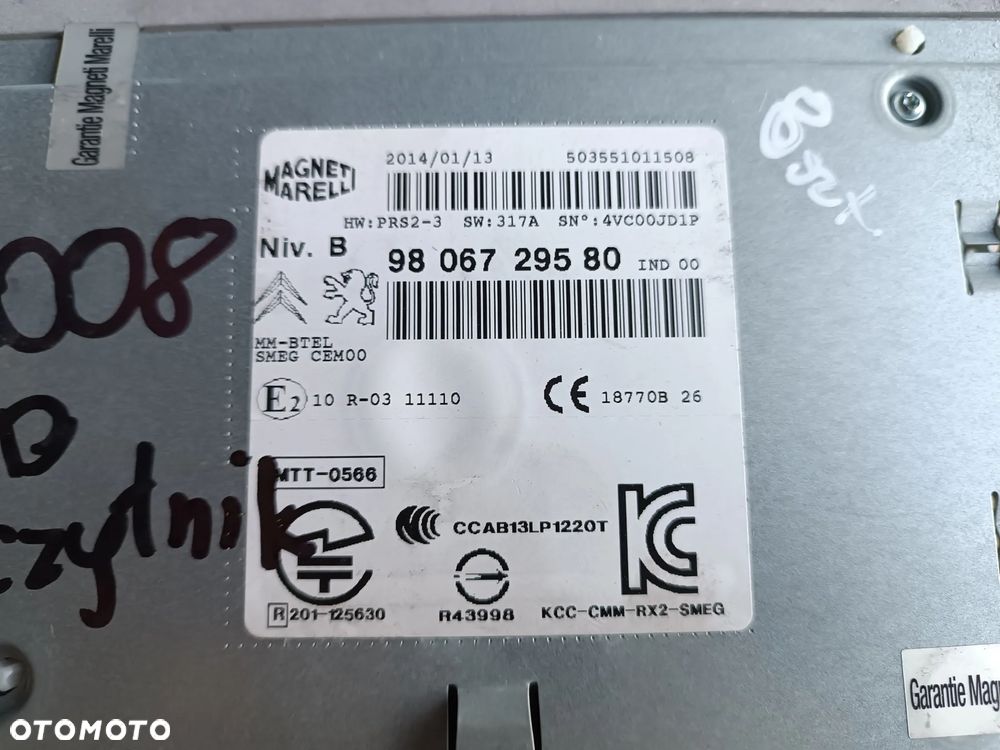 RADIO NAWIGACJA CZYTNIK 9806729580 PEUGEOT CITROEN - 3