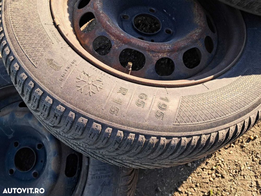 Peugeot 308 Citroen C4, set roti cu jante de tabla si cauciucuri pe 15 - 6