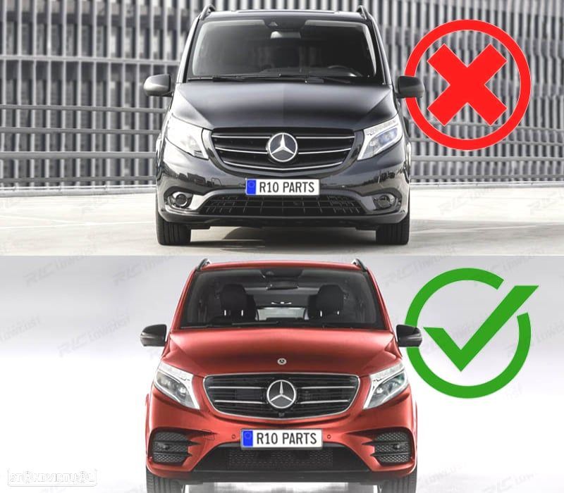 GRELHA FRONTAL MERCEDES V W447 14-19 PRETO BRILHANTE - 2