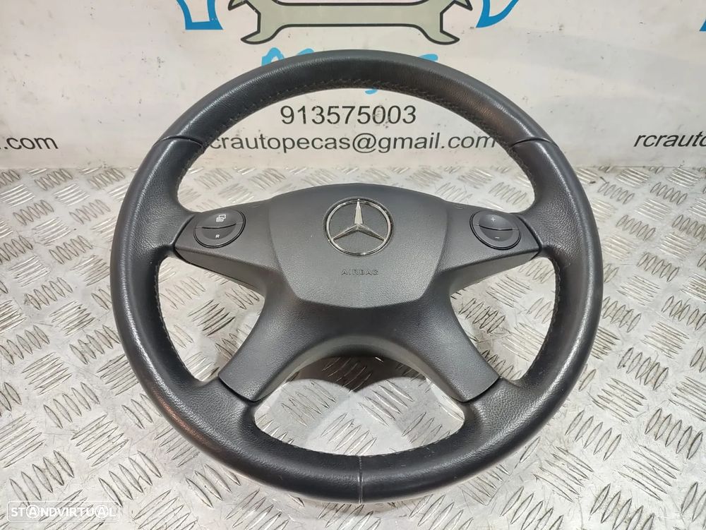 Volante + Airbag Completo em pele Mercedes Benz Class C W204 - Com comandos multifunções - 2