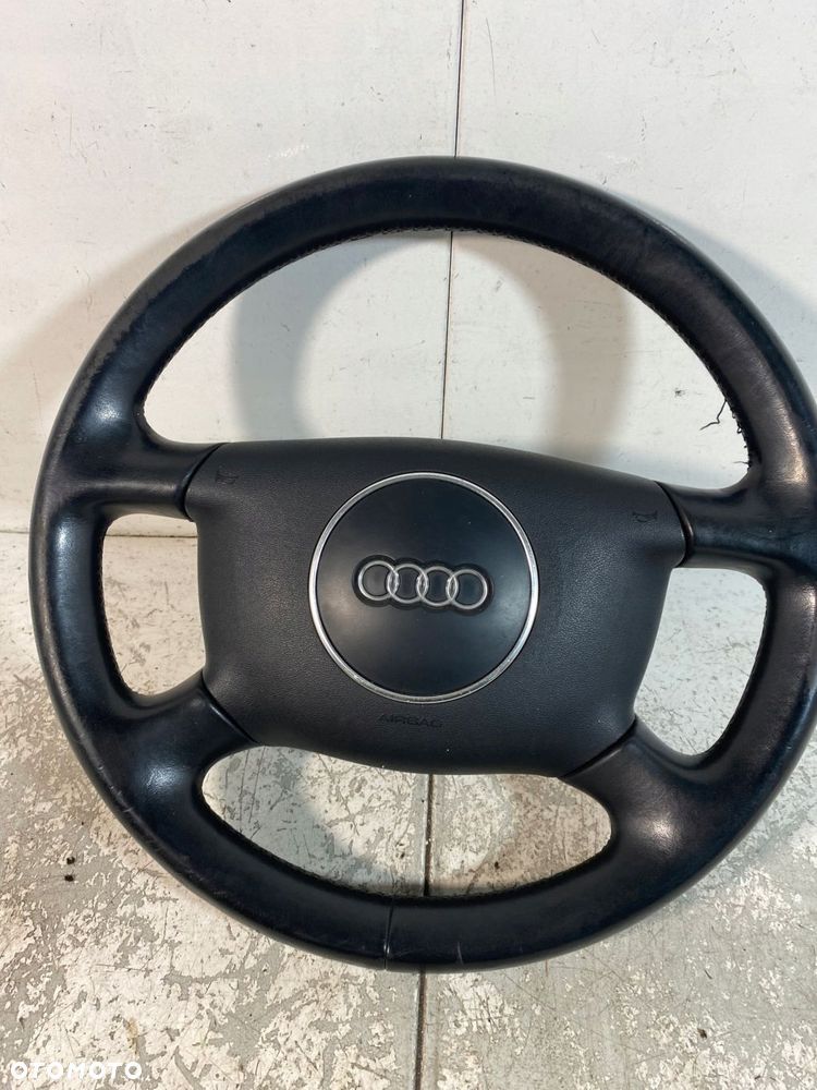 kierownica+poduszka audi a4 b6 4 ramienna czarna skóra - 1