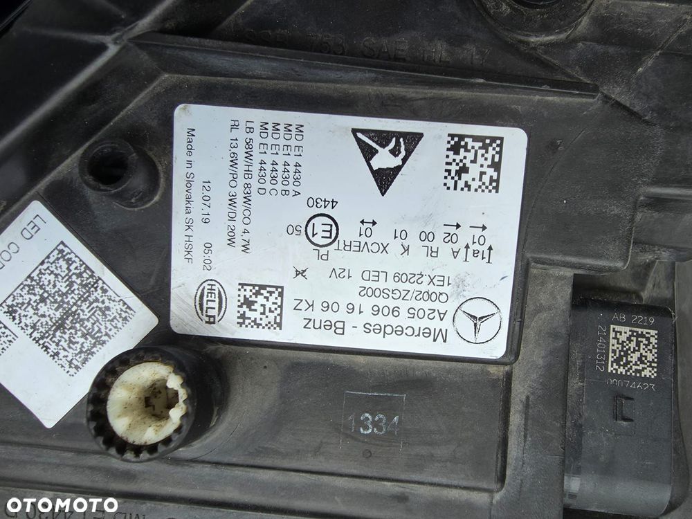mercedes c klasa w205 205 lift lampy przód full led multibeam a2059061506kz a2059061606kz - 16