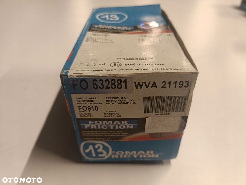 Fiat Siena PRZEDNIE KLOCKI HAMULCOWE przód 632881 - 6