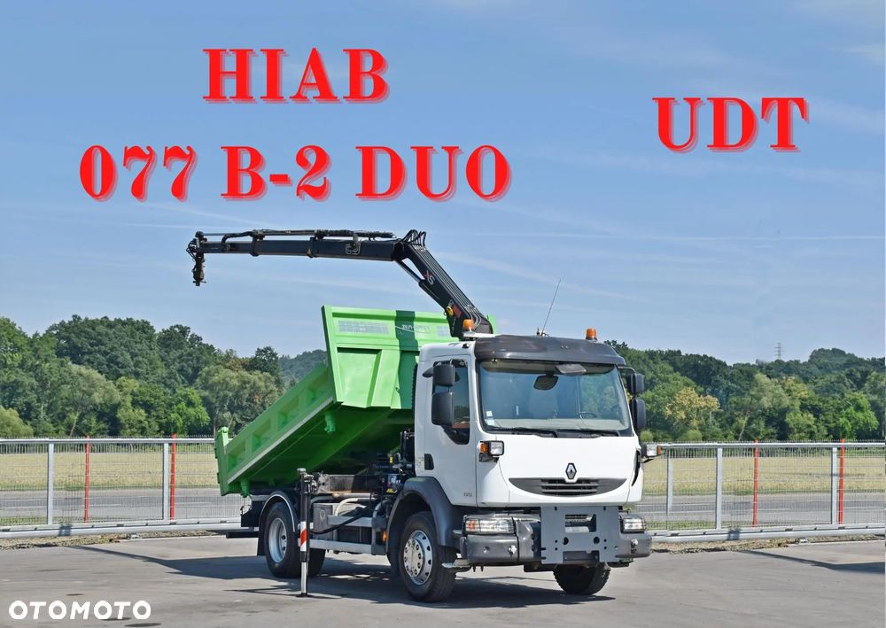 Renault MIDLUM 220 * WYWROTKA 3,80m + HIAB 077 B-2 DUO * STAN BDB - 1