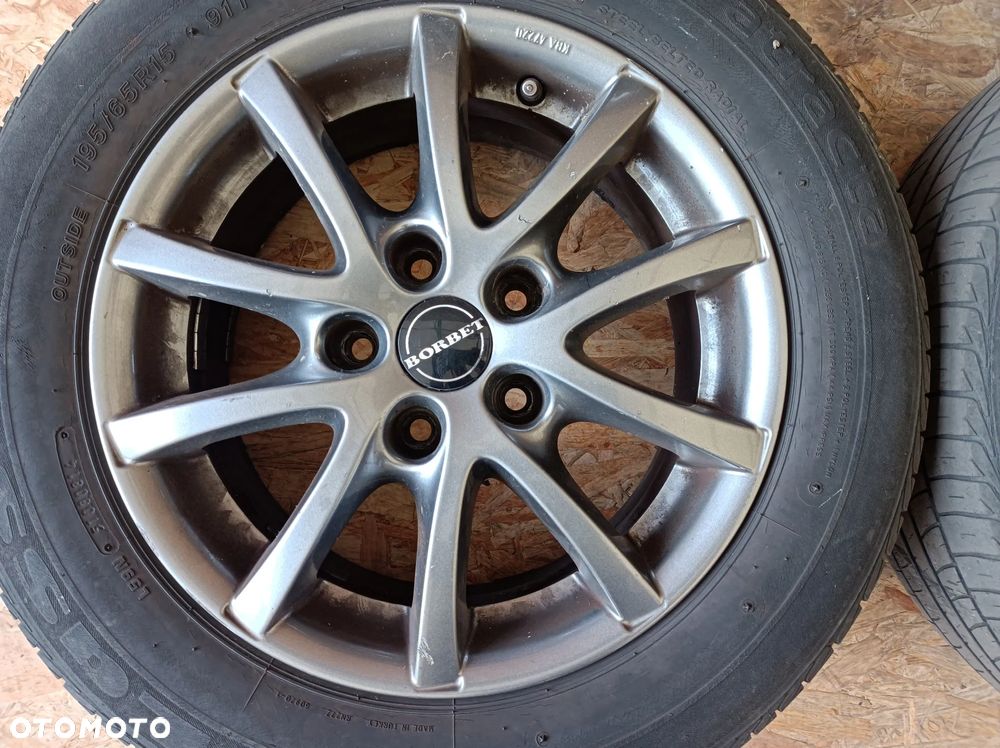 Koła alufelgi borbet z oponami letnimi 195/65R15 5x115 6,5Jx15 ET40 VW AUDI SKODA SEAT - 3