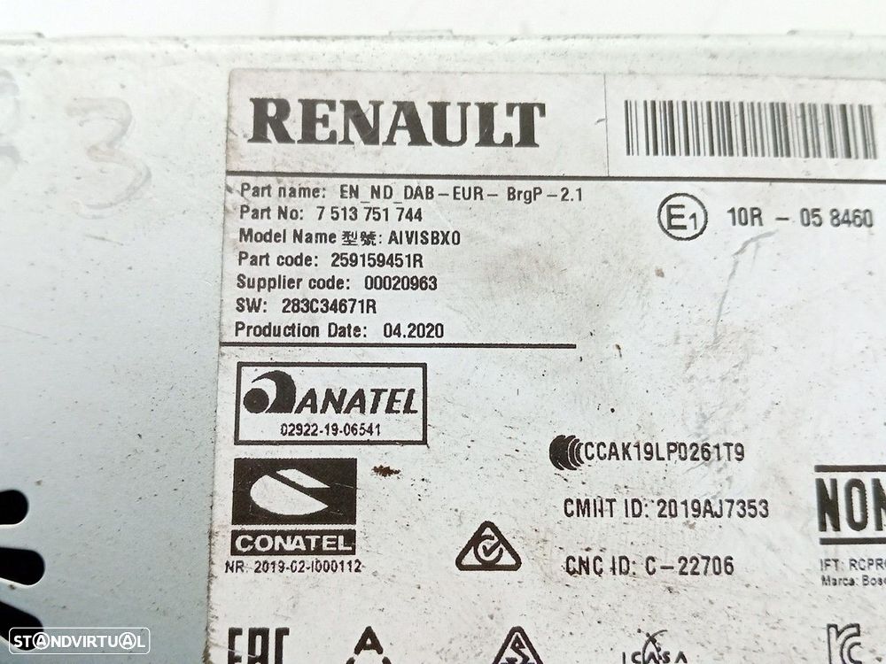 Rádio / auto-rádio RENAULT Clio V (BF_) - 5