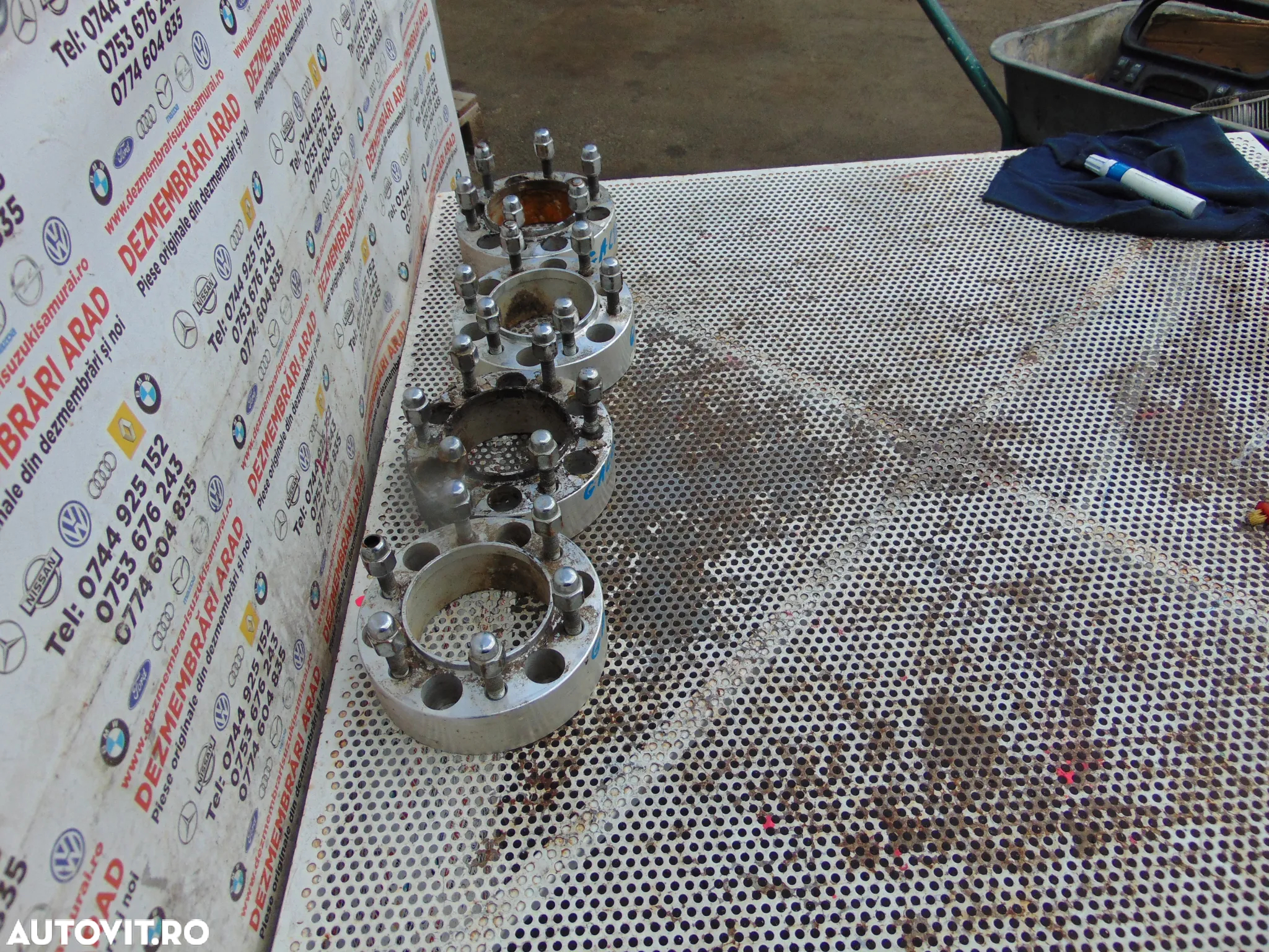Distantiere roti Mitsubishi Pajero Hyundai Galloper ca NOI flanse roti distantiere aluminiu - 5