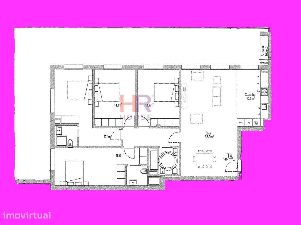 Apartamento T3 em construção, com garagem, em Santo António dos Oli... - Grande imagem: 5/5