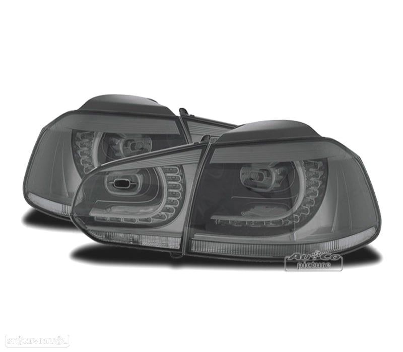 FAROLINS TRASEIROS LED VOLKSWAGEN VW GOLF 6 MK VI 08-12 CINZENDO ESCURECIDO - 1