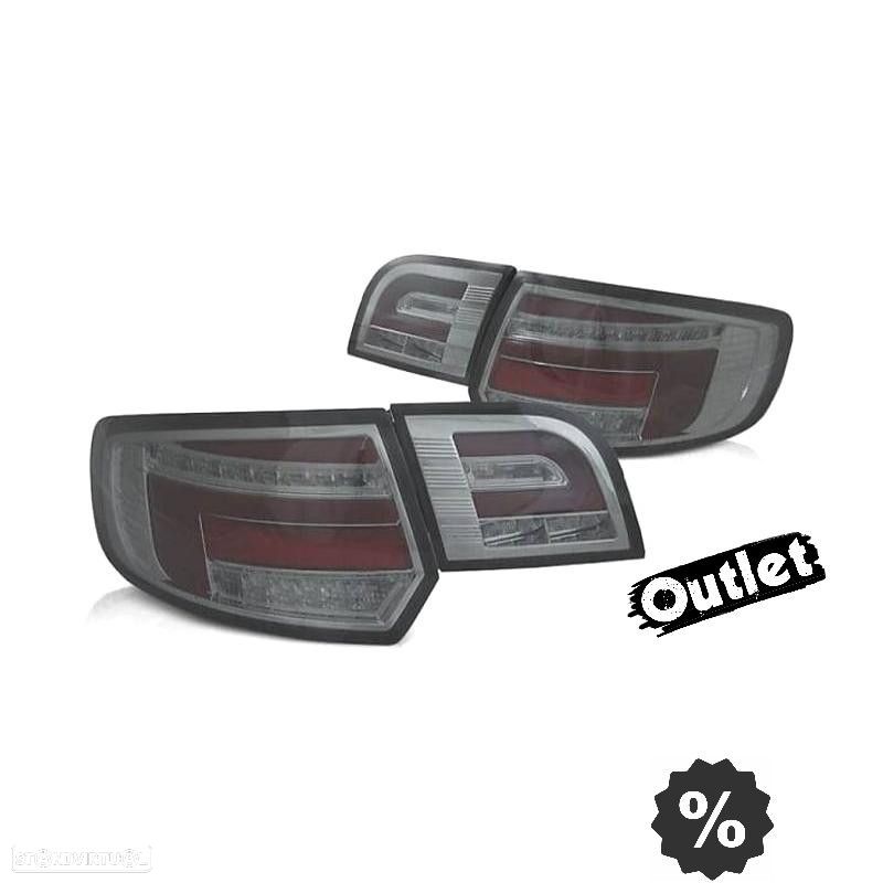 R011406C1 FAROLINS AUDI A3 8P 03-08 VERMELHO CROMO FUMADOS - 1
