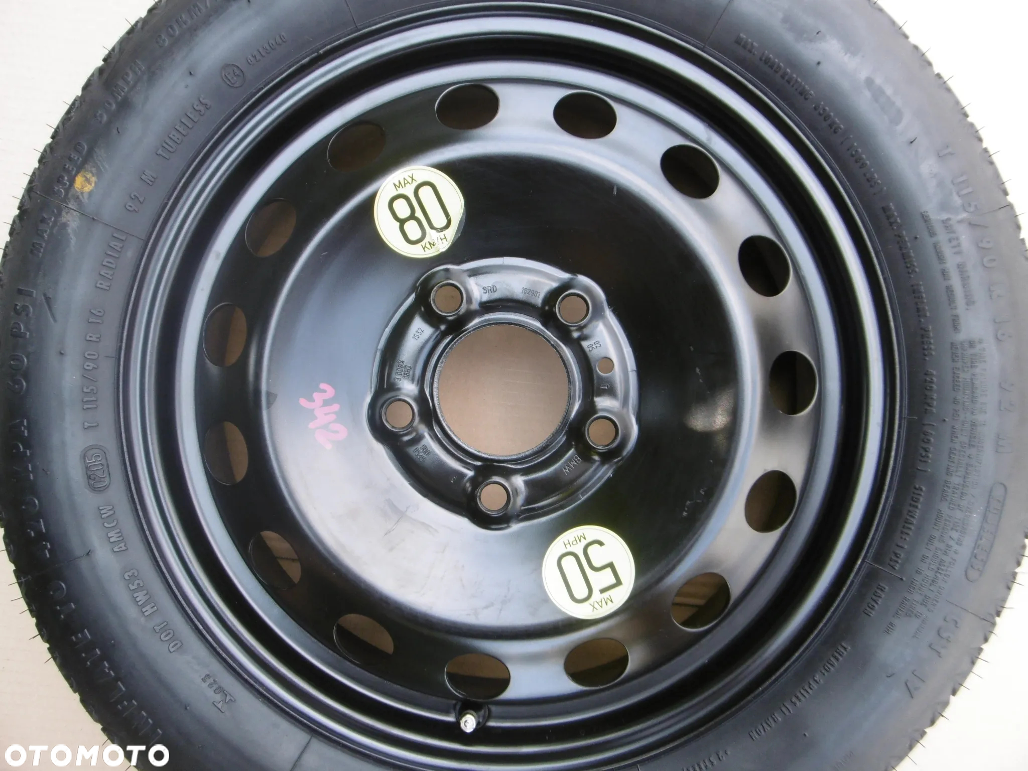 Koło zapasowe dojazdowe dojazdówka zapas BMW e46 e90 e87 16 cali 115/90/16 - 17