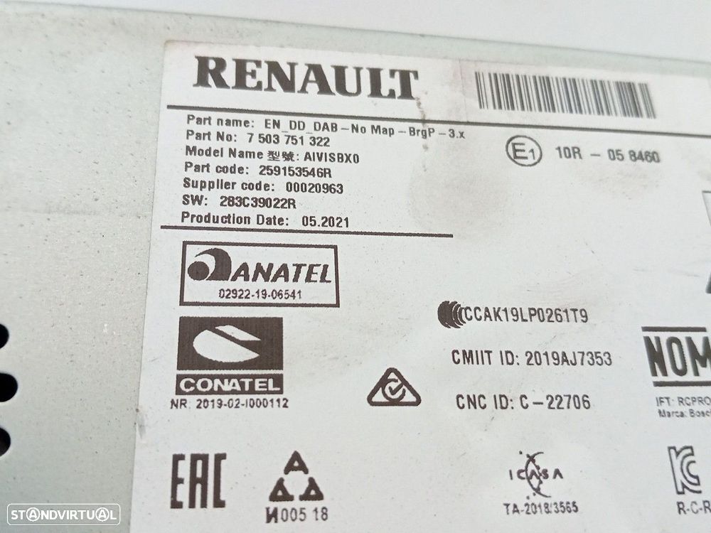 Rádio / auto-rádio RENAULT Zoe (BFM_) - 4