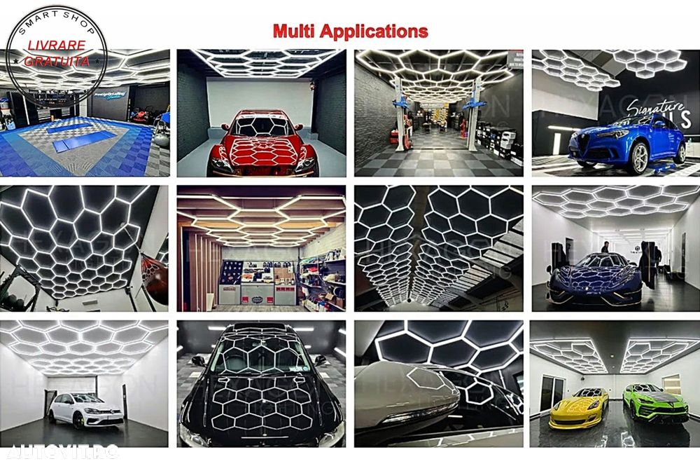 Sistem de Iluminare Plafon Hexagon / HoneyComb 3,94 x 1,86 m- livrare gratuita - 3