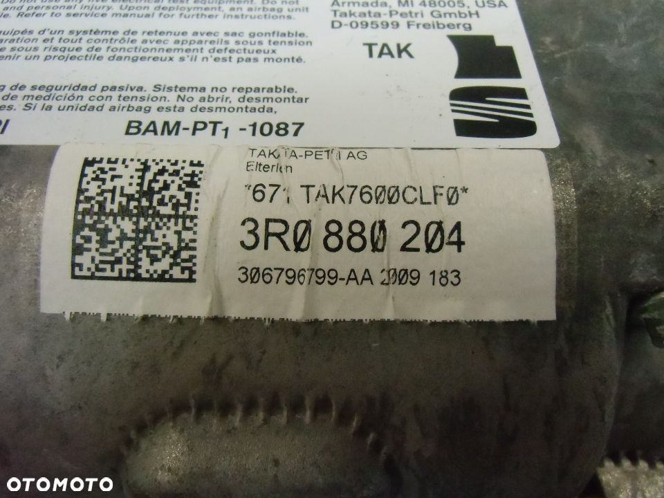 DESKA KONSOLA AIRBAG NAPINACZE KOLANOWA SEAT EXEO 2008 2013 ORYGINAŁ - 6