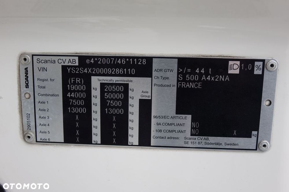 Scania S500 / EURO 6 / STANDARD / AUTOMAT / RETARDER / LODÓWKA / 2 ZBIORNIKI / KLIMATYZACJA POSTOJOWA / NAVI - 40
