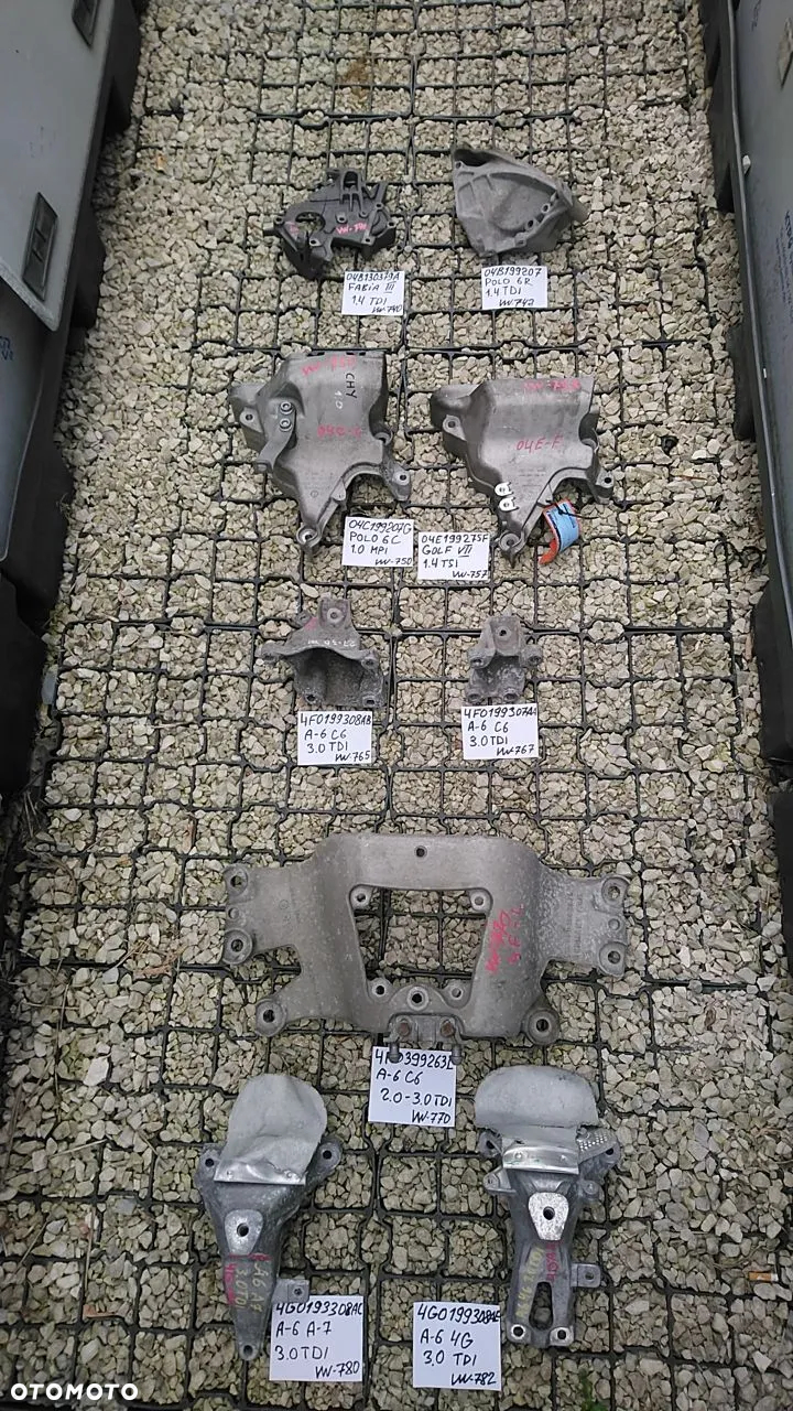 VW ŁAPY NR650-1300 ALUMINIOWE VOLKSWAGEN AUDI SEAT SKODA ŁAPA MOCOWANIE PODSTAWA - 5