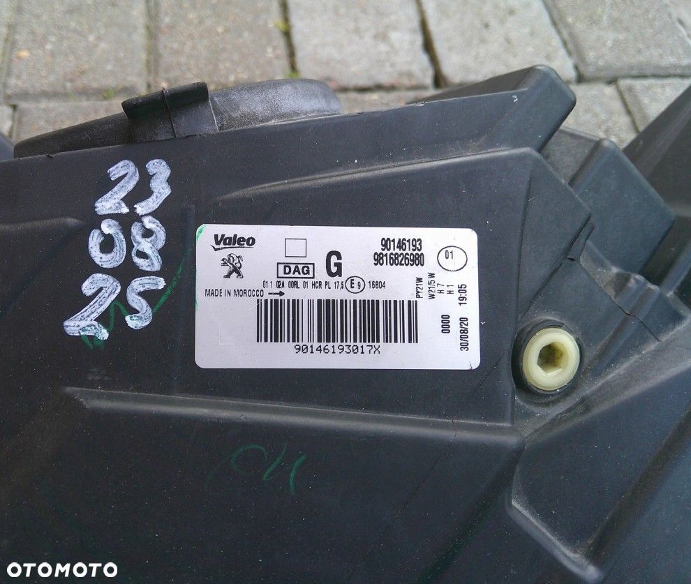 LAMPA PRZEDNIA LEWA PEUGEOT PARTNER IV RIFTER 9816826980 ORYGINAŁ - 10