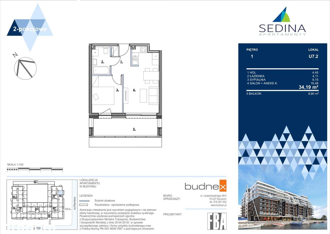 Apartament z widokiem na Odrę - Wenecja Szczecińska - Pełny obrazek: 2/4