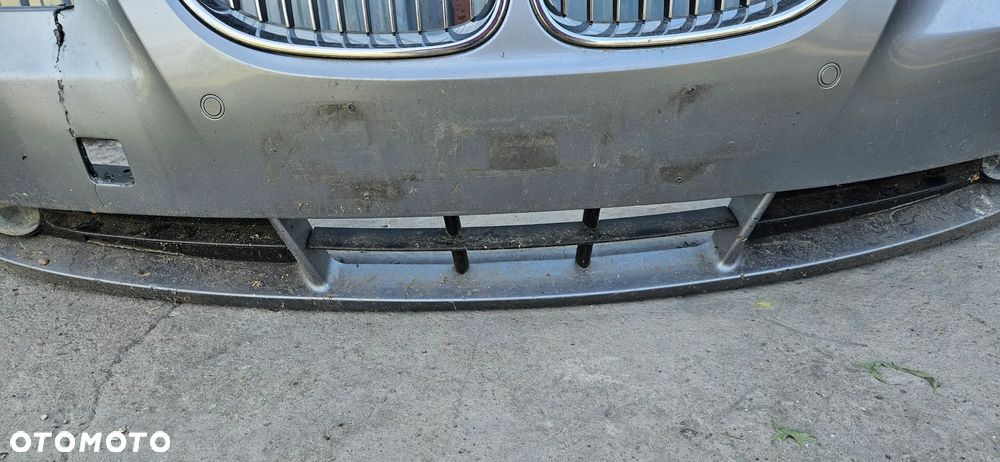 BMW 5 E60 E61 2003-2007 Kompletny zderzak przód Zderzak przedni pod czujniki parkowania PDC XENON spryskiwacze  KOLOR Silbergrau - 24