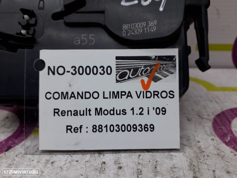 Comutador Limpa Vidros Renault Modus 1.2 i 75Cv de 2009 - Ref: 88103009369 - NO300030 - 5