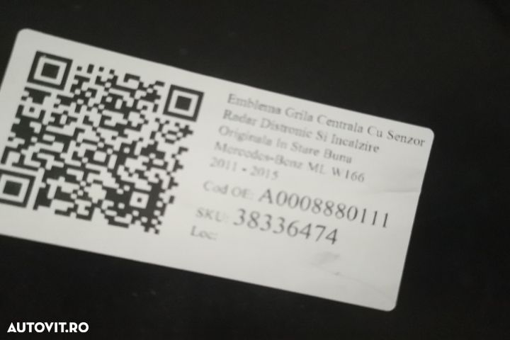 Emblema Grila Centrala Cu Senzor Radar Distronic Si Incalzire Original - 7