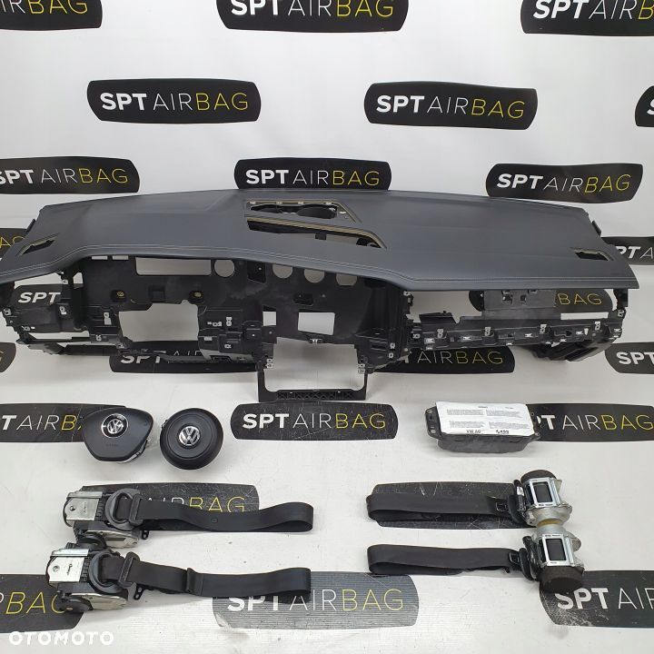 VW TOUAREG III 3 DESKA ROZDZIELCZA KONSOLA KOKPIT PULPIT PODUSZKI AIRBAG AIR BAG PASY KIT SET - 1