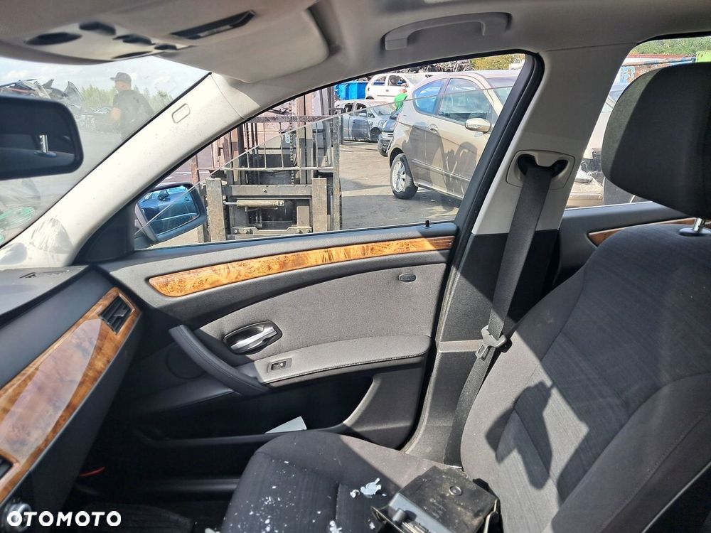 BMW 5 E60 LIFT 07-10 Boczki drzwi czarne dekory z deski drewno komplet - 2