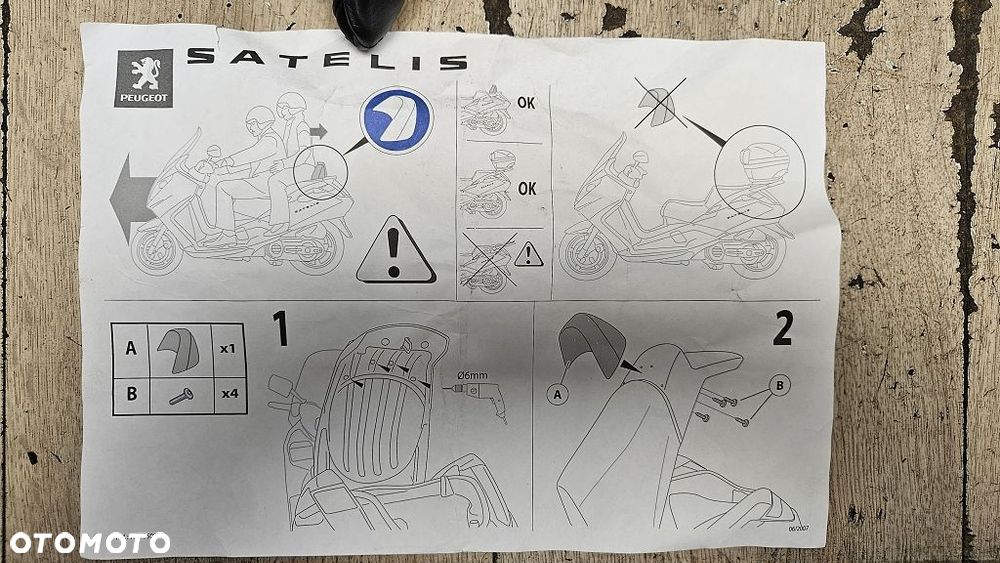 Oparcie pasażera Peugeot Satelis 125  Shad 117682520 - 12