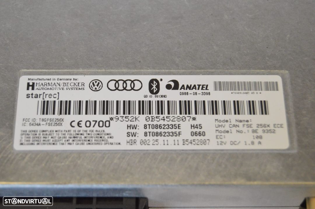 CENTRALINA BLUETOOTH MODULO CONECTIVIDADE 8T0862335E 8T0862335F AUDI A5 8T3 SLINE A4 B8 8K Q5 RS5 - 5