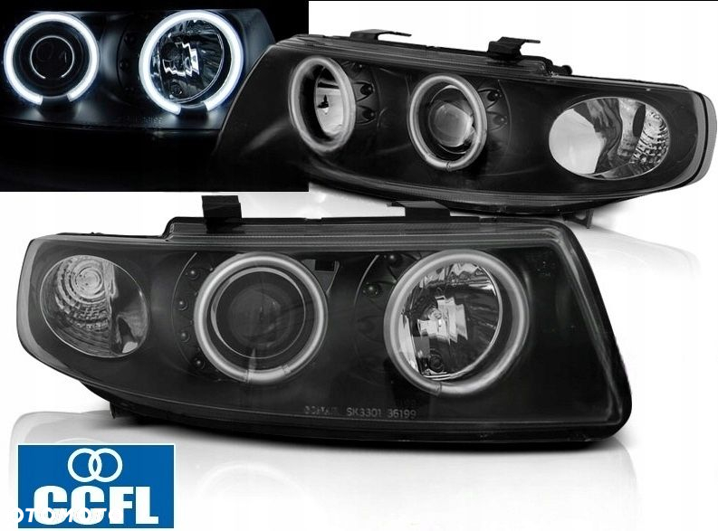 Reflektor Lampa kpl Ringi Angel Eyes Led CCfl Seat Leon I 1m Toledo II 2 - 2