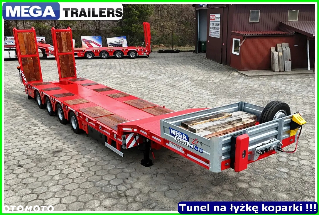 Mega Nisko podłoga 4 osie,  dł. 9,50 m, TUNEL na RAMIĘ KOPARKI !!! - 7