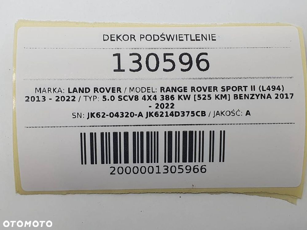 DEKOR PODŚWIETLENIE RANGE ROVER SPORT II L494 - 7