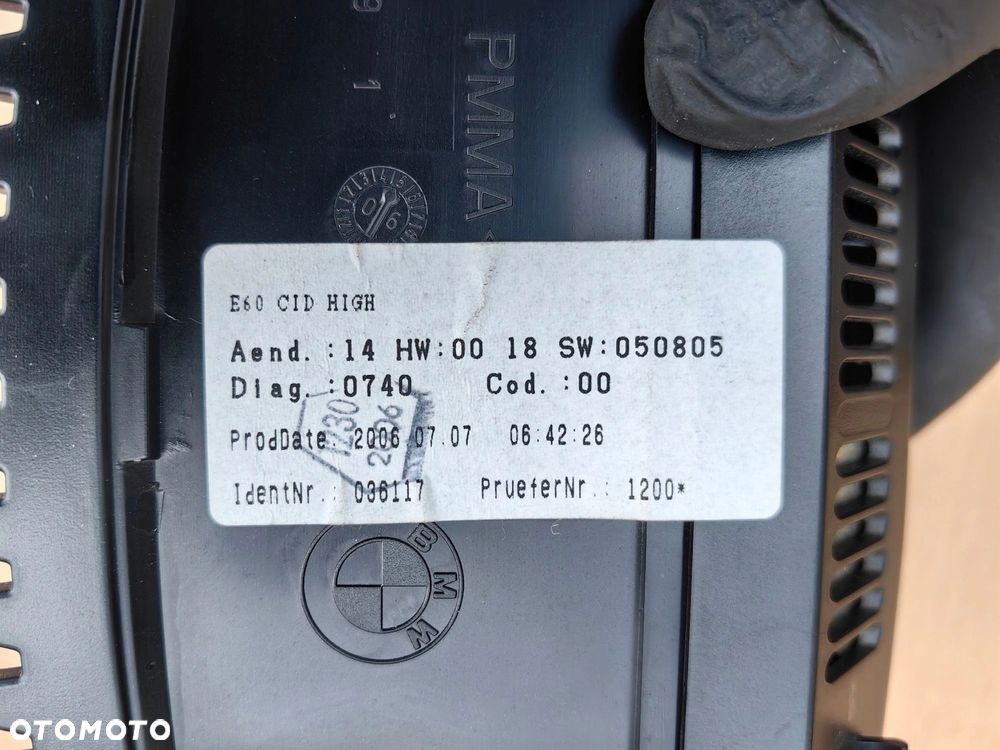 Wyświetlacz monitor nawigacji radia BMW 6 e63 e64 6989396 - 5