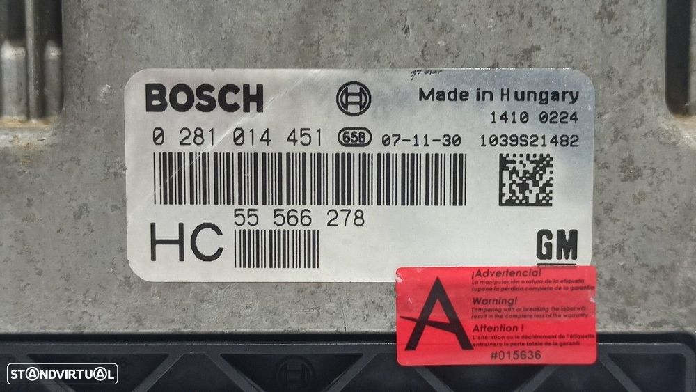 CENTRALINA DO MOTOR UCE OPEL ASTRA GTC 1.9 CDTI - 2